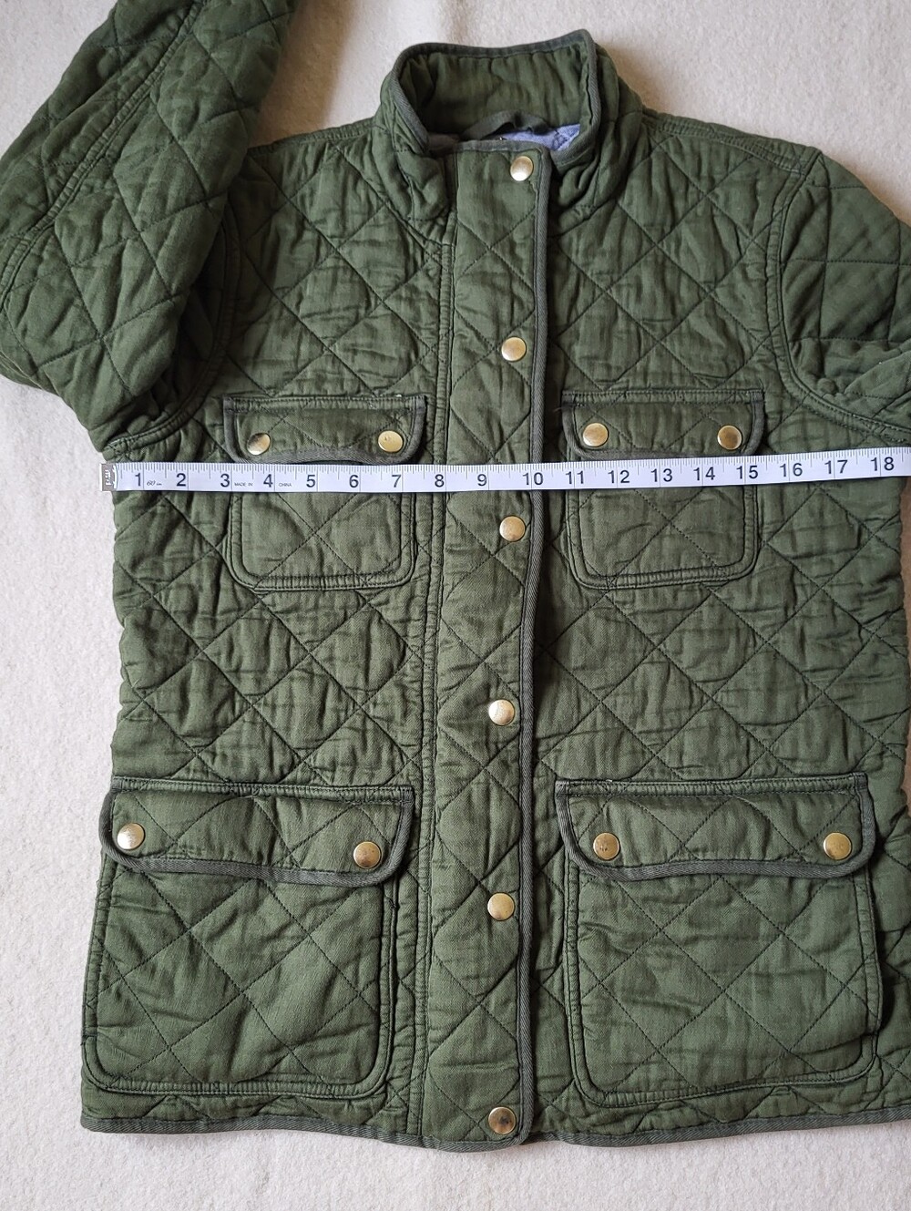 J. Crew Quilted Cotton Chore Jacket Womens Size XS Cotton Olive Green - Picture 5 of 16